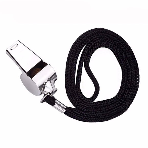 Back To School Cameland Office Supplies Metal Referee Whistle Stainless Steel Extra Whistle Lanyard for School Sports Soccer Football Basketball 4Pc
