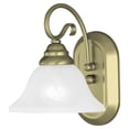 thumbnail image 2 of Antique Brass 1 Light Livex Coronado Wall Bathroom Vanity Lighting Lamp 6101-01, 2 of 2