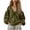 Army Green, variant on Women's Linen Blend V-Neck Gathered Puff Long Sleeve Casual Blouse,Brown Women's S-XXL