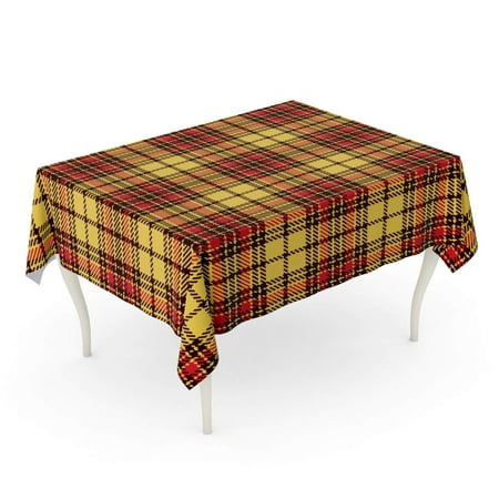 

KDAGR Colorful Black Tartan Check Plaid Printing Pattern in Yellow Red and Brown Abstract Bri Tablecloth Table Desk Cover Home Party Decor 52x70 inch