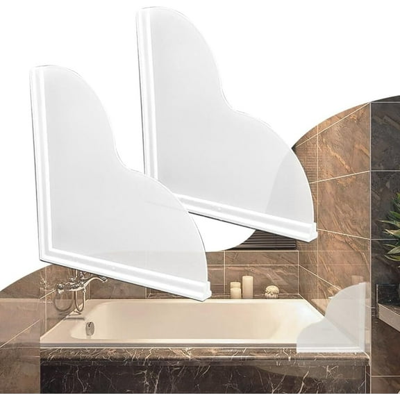 GoXteam 2 Pieces Shower Splash Guard Kit, Bathroom Bath Tub Splash Guards with Super Viscose, Perfectly Matched to Shower Curtain Weights