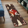 thumbnail image 3 of 2'x6' Rug Runners for Hallways Kitchen, Japanese Style Non Slip Entryway Beside Floor Carpet Runner, Modern Cranes Cherry Flower Wave Brown Washable Laundry Room Bedroom Throw Rugs Mat for Family Pet, 3 of 8