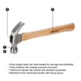 thumbnail image 2 of WorkPro 7 Oz Wooden Claw Hammer,Forged Steel Head, 2 of 6