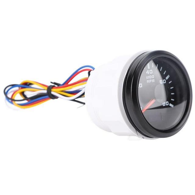 Tachymètre avec Compteur d'Heure 2 Po 8000 Tr/min 7 Couleurs Rétroéclairé Jauge de Tr/min pour Camion Tracteur Voiture VR Bateau CC 9 à 32 V Moteur Tachymètre Compteur d'Heure