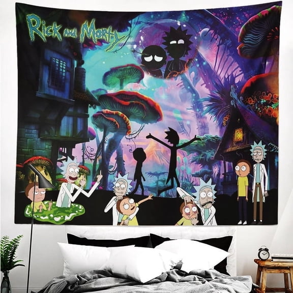 rick and morty Tapestry Wall Hanging For Boys Bedroom Girl Backdrop Party Birthday Decor 70*60in