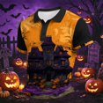 thumbnail image 7 of IAJDKMEK Halloween Men's Polo Short Sleeve Shirt - Breathable Button-Down Knit Shirt, Lightweight Summer Shirt for Party, Daily Summer, Golf Shirt & Costume Events,Yellow 2XL, 7 of 7