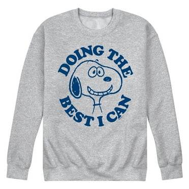 Peanuts - Snoopy Doing The Best I Can - Men's Crew Neck Fleece Pullover