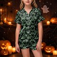thumbnail image 2 of Leey-World Girl Halloween Pajamas Girl's Halloween Pajama Set Cute Cartoon Printed Short Sleeved Shorts Home Clothes, 2 of 6