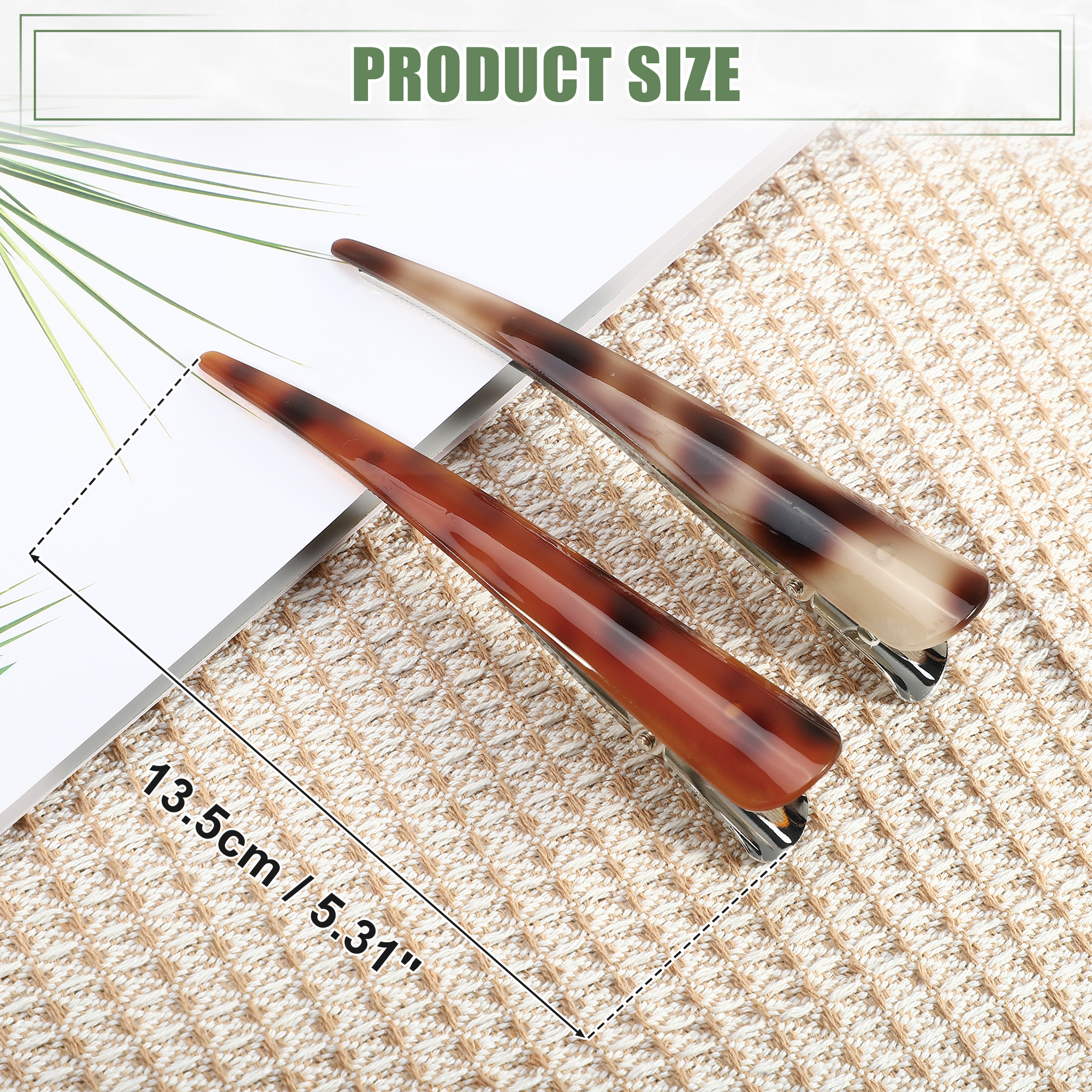 Unique Bargains 2Pcs Long Metal Duckbill Hair Clips Red Coffee