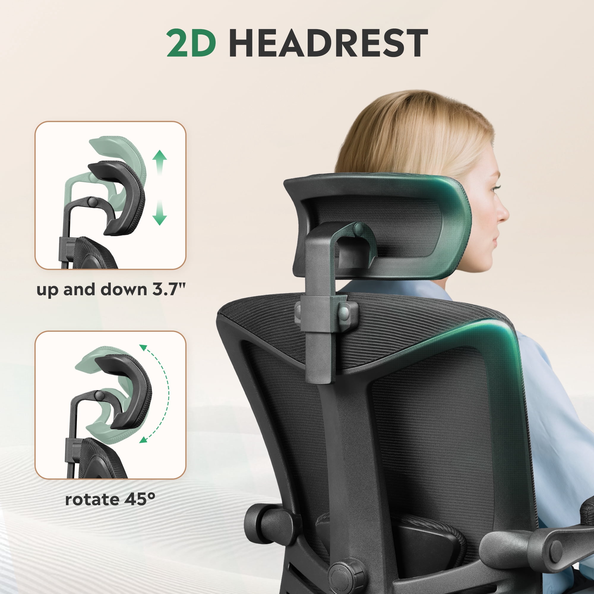GALAXHERO Ergonomic Big and Tall Office Chair, Mesh Desk Chair with Adjustable Lumbar Support & Footrest, Reclining High Back, SGS Class 4 Gas Lift, for Office & Gaming, Black
