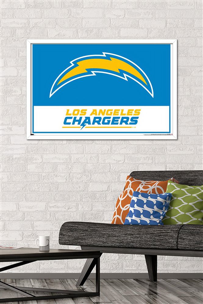 NFL Los Angeles Chargers - Logo 21 Wall Poster, 22.375" x 34", Framed