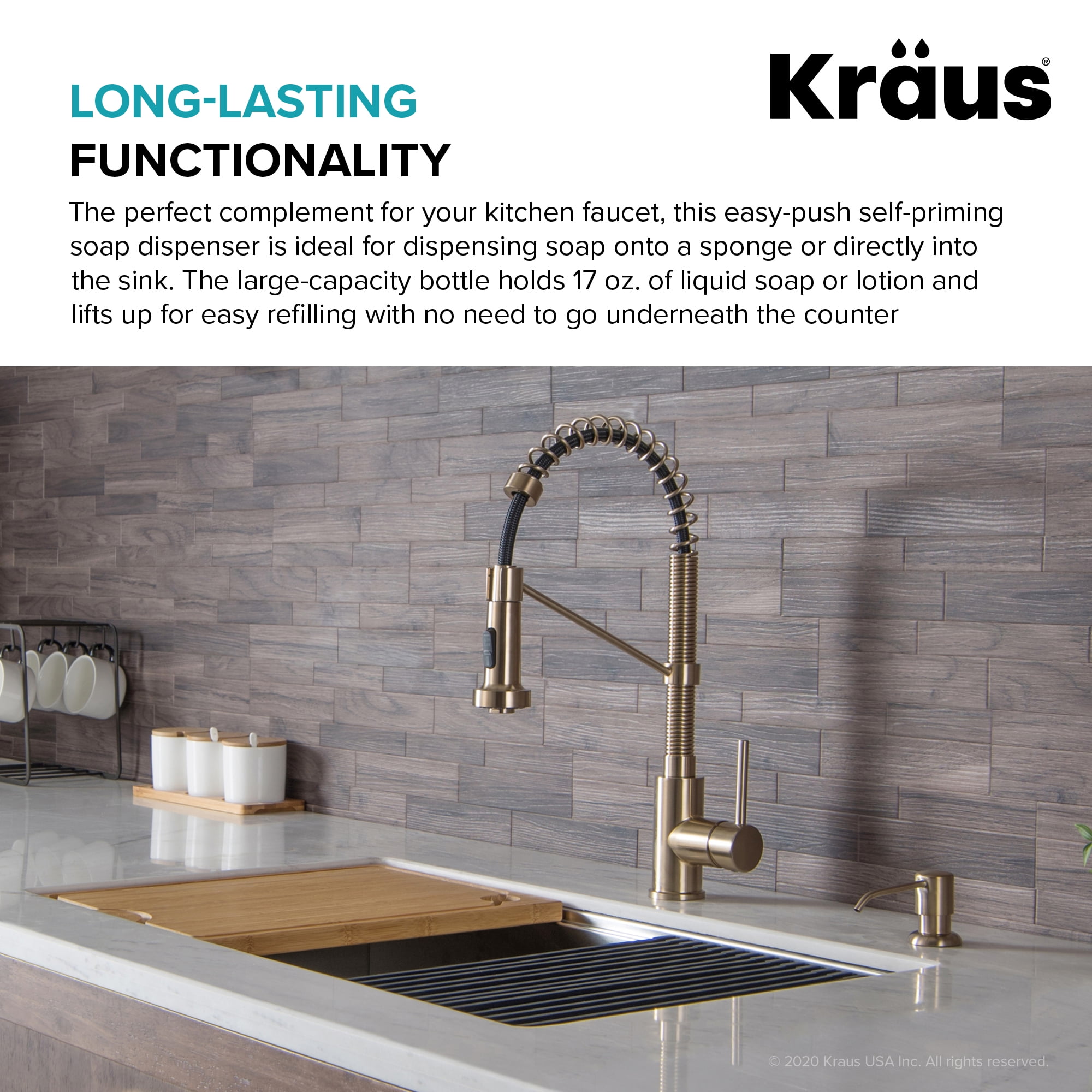 Kraus Boden™ Kitchen Soap and Lotion Dispenser in Spot Free Antique Champagne Bronze