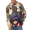 thumbnail image 2 of Gorillaz Men's Hoodie With Color Drawstrings Sweatshirt Hooded Pullover Print Winter Coat Jacket Medium, 2 of 9
