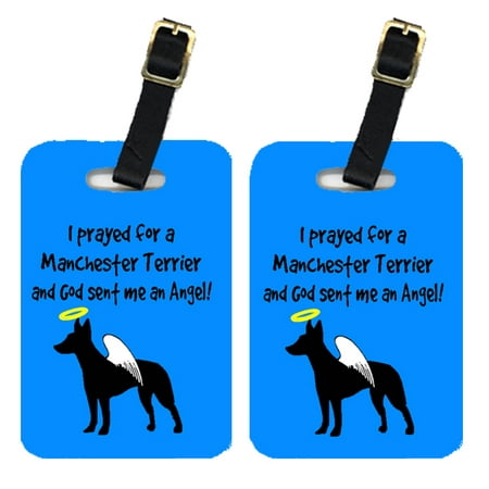 Pair of 2 Manchester Terrier Luggage Tags