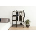 thumbnail image 3 of IRIS Garment Rack with Wooden Shelves for Hanging Clothes and Displaying Accessories Black and Dark Brown, 3 of 10