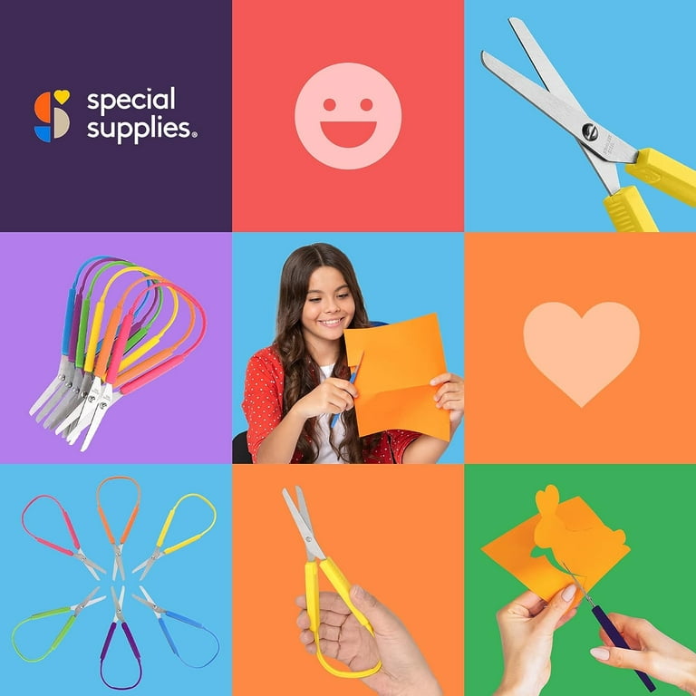 Mini Loop Scissors for kids, Adaptive Design, Easy-Open Squeeze Handles  (Purple)