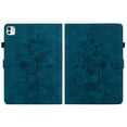 thumbnail image 2 of Case for iPad Air 6th 11" 2024 M2/Pro 11 2022/2021/2020/2018/Air 4/Air 5, Flower Pattern PU Leather Multi-Angle Viewing Stand Shockproof Flip Case with Card Slot, Magnetic Clasp, Pencil Slot, Darkblue, 2 of 11