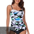 thumbnail image 3 of RELLECIGA Women's Twist Ruched Bandeau Tankini Top Black Tube Top Swimsuit Molded Cups Tummy Control Sexy Bathing Suits Top Only, 3 of 9