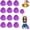 Matte purple, variant on 12 Pcs Cheerleader Pom Poms,with Baton Handle for Rooters Cheering Squad Team Spirit Sports (Matte Blue)