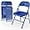 Navy Blue, variant on VINGLI Folding Chairs All Steel Metal Frame, Capacity 350 lbs, Durable Portable and Versatile for Indoor Outdoor Use, Black, Set of 8