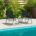 thumbnail image 4 of Costway 2pcs Patio Folding Portable Dining Chairs Metal Frame Armrests Garden Outdoor Black, 4 of 9