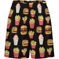 thumbnail image 3 of NICKSUN Shorts de Pyjama Amusants pour Hommes, Bas de Pyjama Courts Doux avec Poches, Fast Food Burger Frites, m, 3 of 6