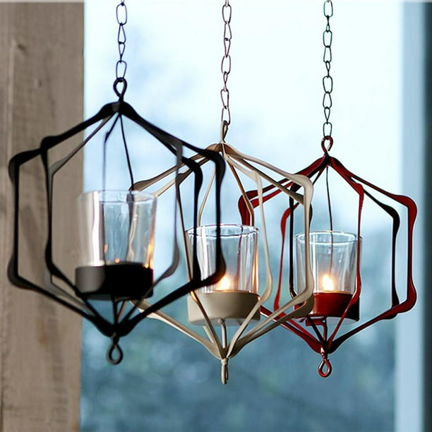Alambre Geométrico 3D Colco Luz Del Té Titular De Linterna Con Cadena Boda De Navidad Portavelas geométrico 3D