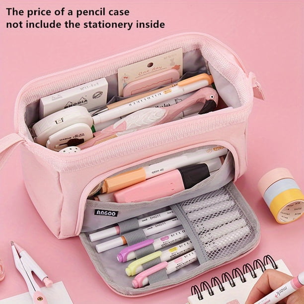 Estuche De Lápices De Gran Capacidad Estuches De Lápices Lindos Para Estudiantes Estuche Grande Para Bolígrafos Caja De Almacenamiento Estuche Para Bolígrafos Regalo Oficina Papelería Escolar Suminist