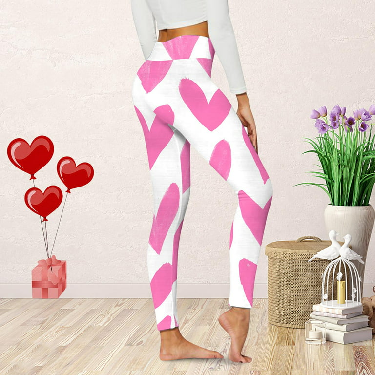 2DXuixsh Soft Boxers For Women Ladies Yoga Leggings Cute Printed Valentine  Day Casual Comfortable Leggings Lined Leather Leggings Girls Polyester Ab M  