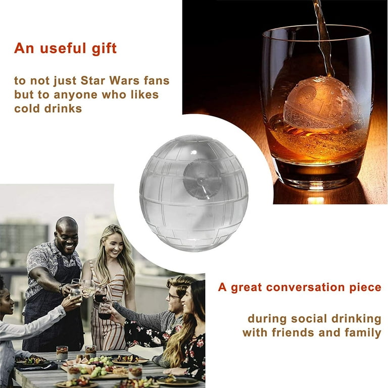 Star Wars Ice Molds Sphere Big Ice Ball， for Whiskey, Bourbon and Cola