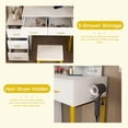 thumbnail image 5 of Kadyn Bedroom Vanity Desk, Makeup Vanity Table with Power Outlet, Modern Dressing Table with 5 Drawers for Bedroom Dressing Room, White, 5 of 8