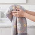 thumbnail image 4 of REGALWOVEN 13 x 29 Inch Cotton Floral Jacquard Hand Towel, Soft Absorbent Decorative Towel for Bathroom, Kitchen Grey 1pk, 4 of 7