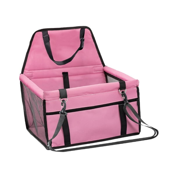 Asiento de coche para perros, cama, cómodo asiento de seguridad para perros, suministros para mascotas, perros pequeños, cachorros Rosa