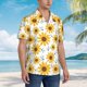 thumbnail image 3 of Balery Sunflowers Camisas hawaianas de manga corta para hombre, camisas playeras de corte holgado, camisas de vacaciones con botones,3X-Large, 3 of 7