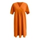 thumbnail image 3 of WILLBEST Vestidos De Mujer, Novedad De Verano, Vestido Plisado Informal Holgado A La Moda Retro Y De Lino Con Manga Corta Y Cuello En V, 3 of 3