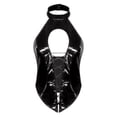 thumbnail image 2 of TiaoBug Women's Faux Leather Cropped Tank Top Sleeveless Front Lace-up Backless Bodycon Crop Tops Clubwear Black 3XL, 2 of 4