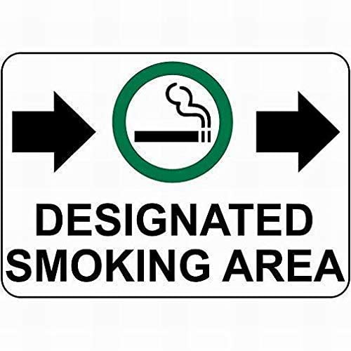 Size: 8" x 12" Designated Smoking Area W Right Arrow Sign Metal Tin Warning Sign Decor
