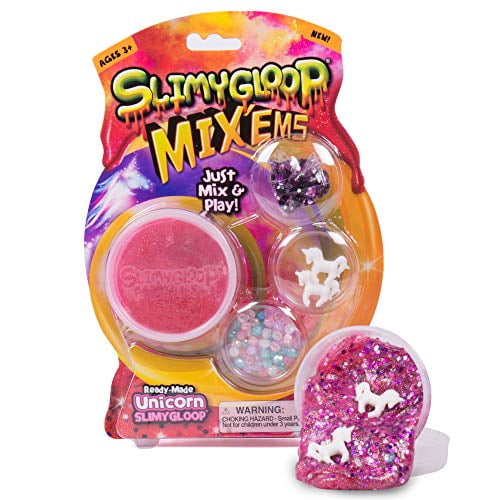 SLIMYgLOOP MixEms de Horizon group USA- Unicorn, mezcla y crea tu propio unicornio rosa brillante pegajoso, masilla, limo con complementos de lentejuelas y confeti SLIMYGLOOP 765940822937