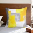 thumbnail image 4 of Yellow Grey Oil Painting Pillow Covers 18x18 Inch, Abstract Modern Geometric Linen Pillowcase with Invisible Zipper, Decorative Throw Pillow Covers Cushion Case for Couch Sofa Bed Living Room, 4 of 9