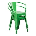 thumbnail image 4 of Cafe Style Stackable Turquoise Metal Restaurant Dining Arm Chair For Indoor or Outdoor Use., 4 of 5