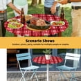 thumbnail image 6 of Elastic Fitted Round Tablecloth, Red Plaid Waterproof Stretch Table Cover for 36"-44" Tables, Modern Art Checkered Farmhouse Washable Outdoor Tablecloths for Patio, Picnic, Camping, 6 of 9