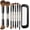Black, variant on 7 count Foundation Makeup Brush Set With Bag, Make up Brushes, Eyeshadow Concealer Brush, Double-ended Foundation Contour  Blush, Professional  brush Set Tools For Liquid,Cream (White)