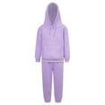 thumbnail image 5 of iiniim Kids Boys Girls Long Sleeve Hoodie Sweatshirt and Jogging Pants Set Athletic 2 Piece Tracksuit Sweatsuit Set Light Purple 10-11, 5 of 7