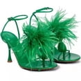 thumbnail image 1 of Moda de verano, pantuflas mullidas y peludas para mujer, sandalias de gladiador para mujer, mulas para banquetes de fiesta, tacones altos, zapatos deslizantes, tacones altos para mujer 37 Gao Jinjia LED, 1 of 1