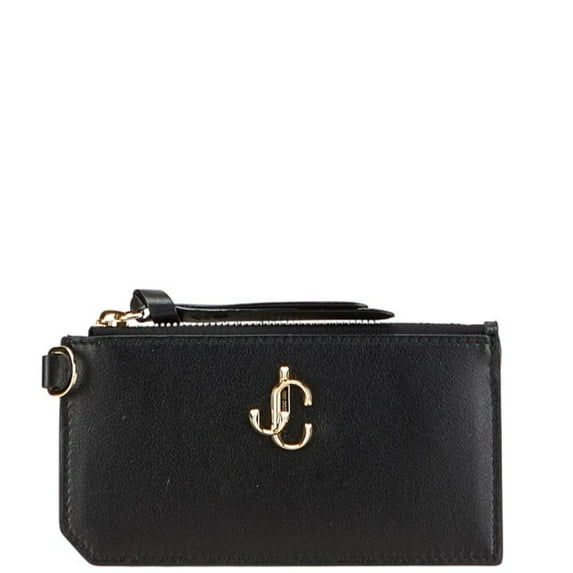 Pre-Owned Jimmy Choo JC Logo Wallet/Coin Case Fragment Black Leather Women's JIMMY... (Good)