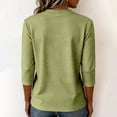 thumbnail image 5 of Womens Crew Neck 3/4 Sleeve Tops Casual T Shirts Fall Loose Fit Dressy Plain Basic Tops L, 5 of 6
