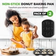 thumbnail image 2 of NutriChef Nonstick Donut Pans for Baking | 6 Durable & Easy to Clean Doughnut Molds | Fits Full-Sized Doughnuts | Oven Safe Up To 450F | Bake Perfect Donuts & Bagels | 12.5 x 8.5 Donut Trays | 2 Pack, 2 of 7