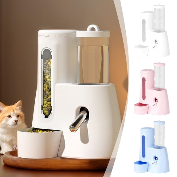 GeBuSn Hamster Water Dispenser Automatic Feeder Bottle No Design Large Capacity Leakproof Cage Accessory For Ferrets And Small Animals (White)