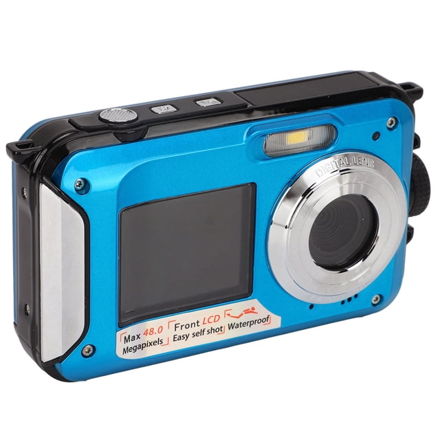 Cámarae Digital, Mini Cámara Portátil 2.7k Ultra HD 1080p, Con Zoom Digital 16x, Pantallas Duales, 10 pasteles Bajo El Agua, Cámaina de Bolsillo Regalos para Estudiantes