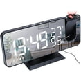 thumbnail image 1 of HAHDAXIA Projection Digital Alarm Clock for Bedrooms, FM Radio Alarm Clock, 7.5'' Dual Alarms with Snooze, USB Charging Port, Temperature & Humidity Display, 180° Rotable, 4 Dimmer, 12/24 Ho, 1 of 7